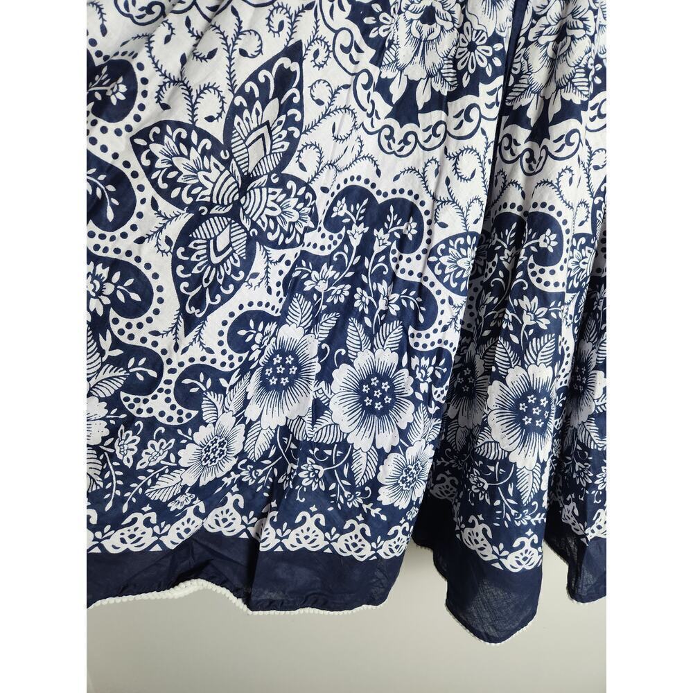 Vtg 100% cotton Midi Skirt sz L printed made in India Boho Peasant Festival - Picture 2 of 7